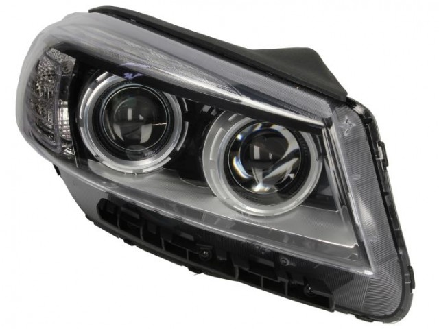 Kia Sorento 2014-2020 utángyártott új jobb első fényszóró H7/H9+LED fekete házas (motorral) DEPO