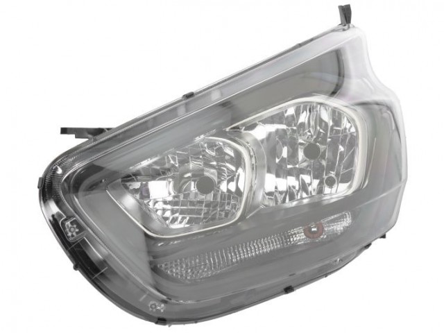 Ford Transit Custom 2018.01.01-2023.09.30 utángyártott új bal első fényszóró H7/H15 fekete h. (motorral) TYC