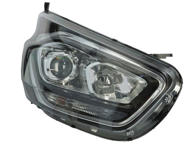 Ford Transit Custom 2018.01.01-2023.09.30 utángyártott új jobb első fényszóró H1/H7/LED fekete h. (motorral)  TYC