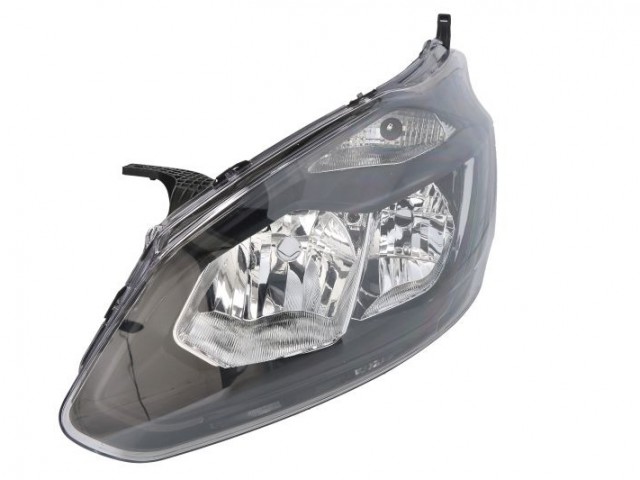 Ford Transit Custom 2012.09.01-2017.12.31 utángyártott új bal első fényszóró H7/H15 +DRL fekete h.(motorral) TYC