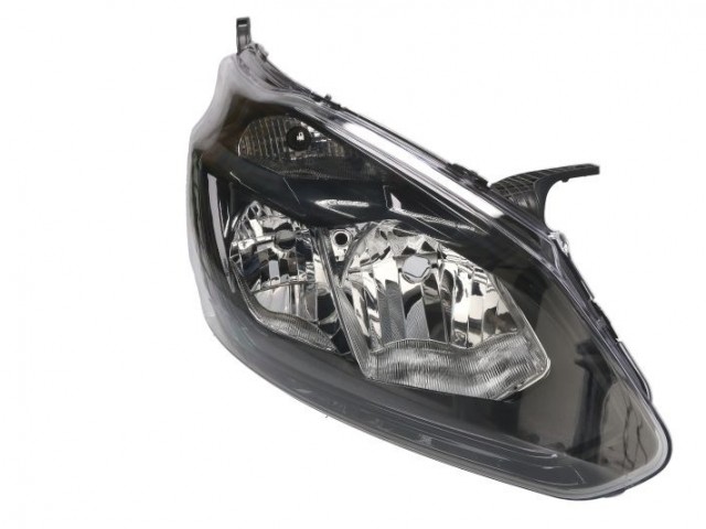 Ford Transit Custom 2012.09.01-2017.12.31 utángyártott új jobb első fényszóró H7/H15 +DRL fekete h.(motorral) TYC