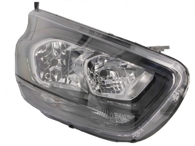 Ford Transit Custom 2018.01.01-2023.09.30 utángyártott új jobb első fényszóró H7/H15 fekete h. (motorral) TYC