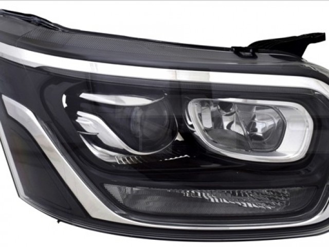 Ford Transit 2014- utángyártott új jobb első fényszóró Bi-XENON D5S/H11/LED fek.h (motorral) TYC