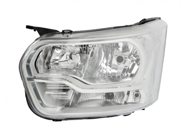 Ford Transit 2014.05.01-2019.05.19 utángyártott új bal első fényszóró H7/H15 napp.f. króm h. (motorral) TYC