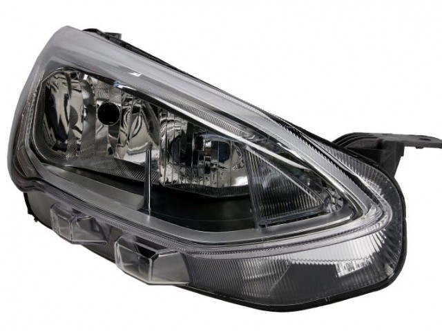 Ford Focus 2018.04.10-2021.12.01 utángyártott új jobb első fényszóró H1/H7+LED króm h. (motorral) TYC