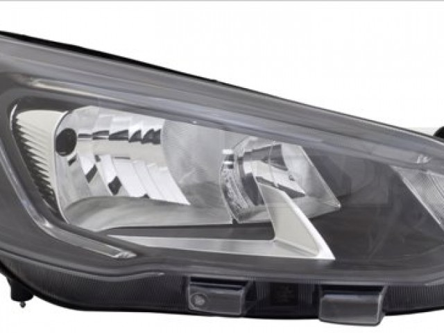 Ford Focus 2018.04.10-2021.12.01 utángyártott új jobb első fényszóró H1/H7+LED fekete h. (motorral)TYC