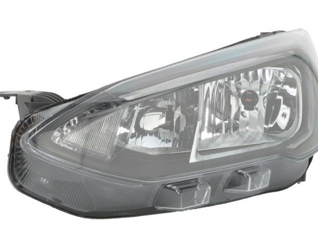 Ford Focus 2018.04.10-2021.12.01 utángyártott új bal első fényszóró H1/H7+LED fekete h. (motorral)TYC