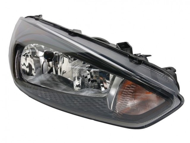 Ford Focus III. 2014.10.01-2018.04.09 utángyártott új jobb első fényszóró H1/H7 fekete h. (motorral) TYC