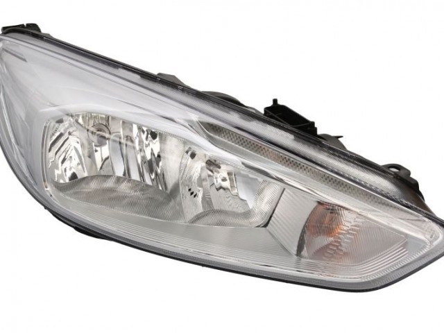 Ford Focus III. 2014.10.01-2018.04.09 utángyártott új jobb első fényszóró H1/H7+LED napp.f.  króm h. (motorral) DEPO