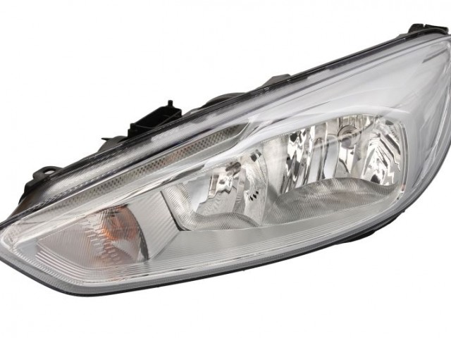 Ford Focus III. 2014.10.01-2018.04.09 utángyártott új bal első fényszóró H1/H7+LED napp.f. króm h. (motorral) DEPO