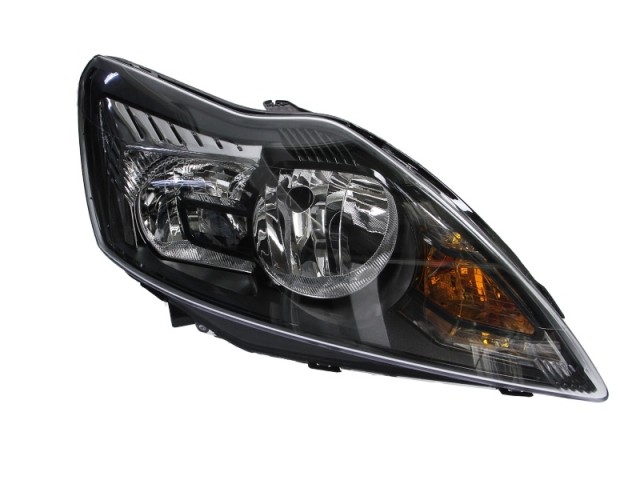 Ford Focus II.  2007.09.01-2011.02.28 utángyártott új jobb első fényszóró H1/H7 króm-fekete házas (motorral) DEPO