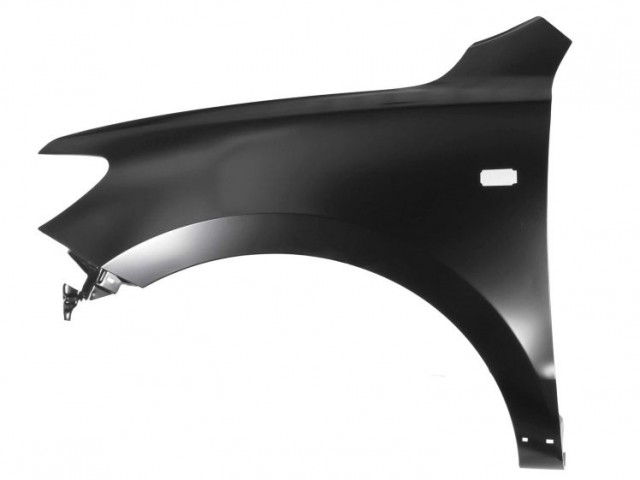 Hyundai Santa FÉ II. 2006.02.01-2009.09.30 utángyártott új bal első sárvédő, oldalindexes kivitel, díszléc patent helyes