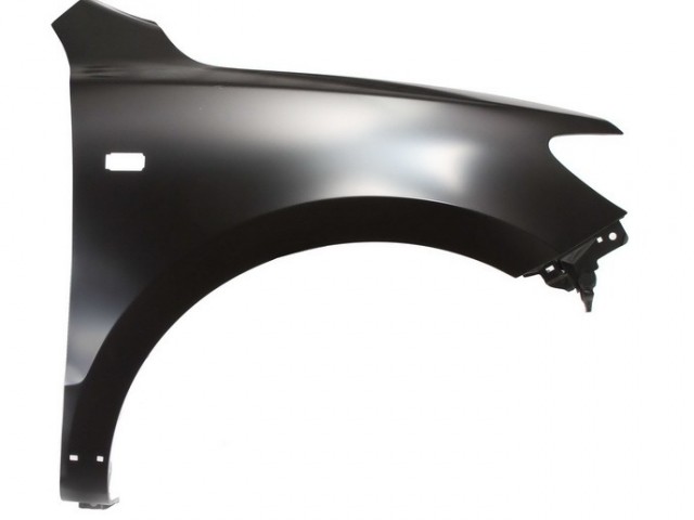 Hyundai Santa FÉ II. 2006.02.01-2009.09.30 utángyártott új jobb első sárvédő, oldalindexes kivitel, díszléc patent helyes