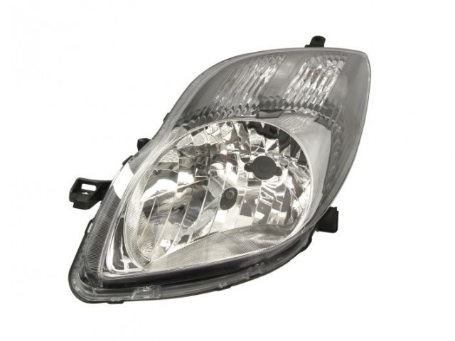 Toyota Yaris II. 2009.01.01-2011.10.15  utángyártott új bal első fényszóró H4 füst házas V-tip. (motorral) TYC