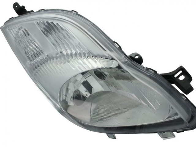 Toyota Yaris II. 2009.01.01-2011.10.15  utángyártott új jobb első fényszóró H4  króm házas V-tip. (motorral) TYC