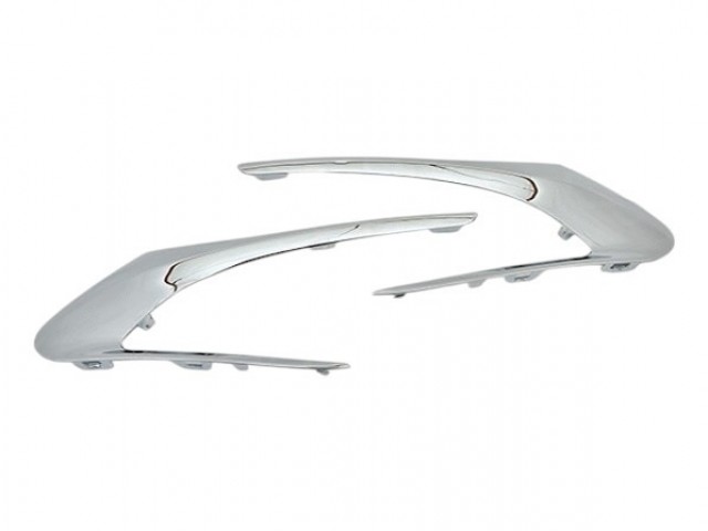 Peugeot 308 2013.10.01-2017.08.01 utángyártott új első lökhhárító króm díszléc szett, bal-jobb (Allure)