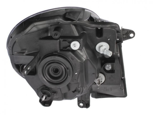 Renault Kangoo II 2008-2013 utángyártott új jobb első fényszóró H4 fekete házas (motoros) DEPO