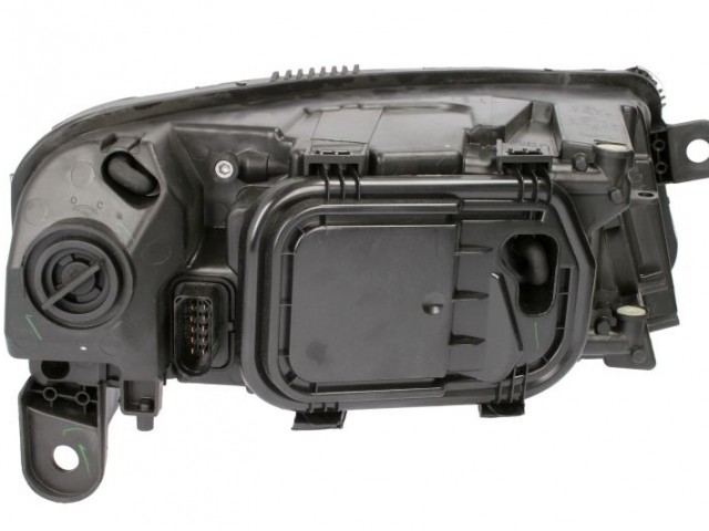 Audi A6 (C6/4F) 2008.10.01-2011.03.31 utángyártott új bal első fényszóró H7/H15 fekete házas (motoros) DEPO