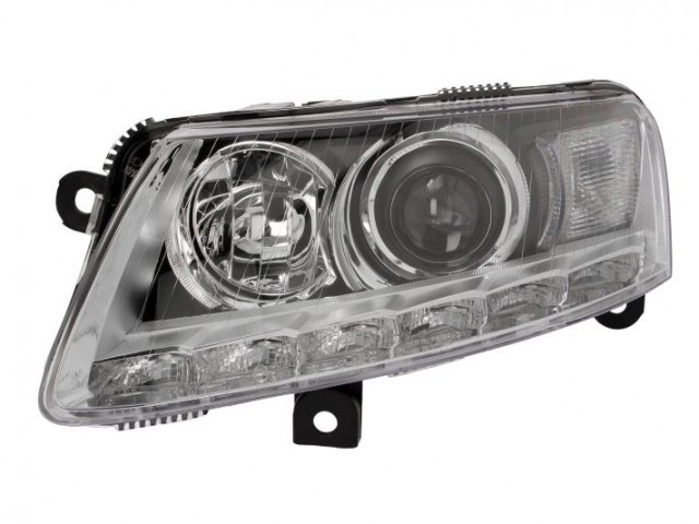 Audi A6 (C6/4F) 2008.10.01-2011.03.31 utángyártott új bal első fényszóró D3S/H7 LED XENON (motoros) DEPO