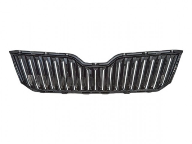 Skoda SuperB III. 2015.06.15-2019.07.07 utángyártott új hűtődíszrács, fényes fekete (nem távolságtartós)
