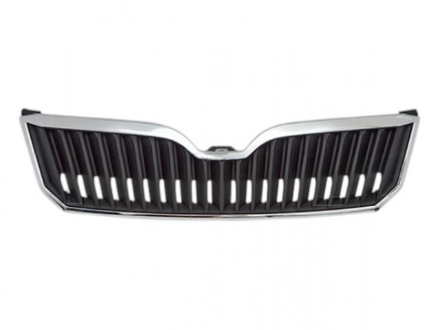 Skoda Superb II. 2013.06.01-2015.06.01 utángyártott új hűtődíszrács, fekete, krómkerettel