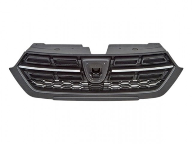 Dacia Dokker 2012-2017 utángyártott új hűtőrács fekete, krómcsíkkal (VAN-hoz is)