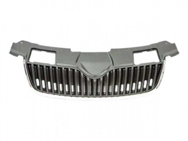 Skoda Fabia II., Roomster 2007.05.01-2010.03.31 utángyártott új hűtődíszrács fekete, króm kerettel