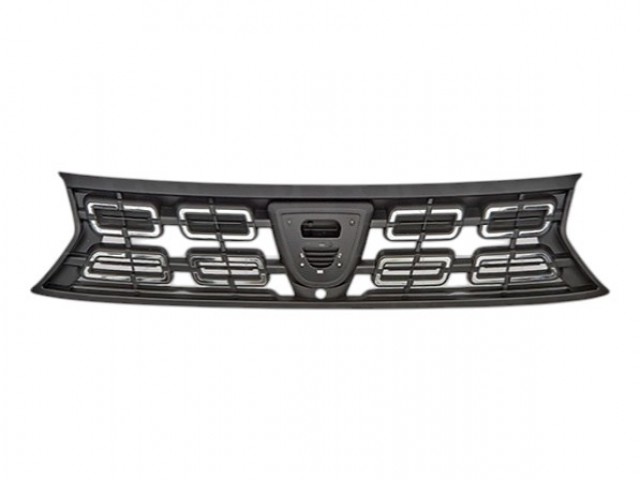 Dacia Duster 2018.01.01-2021.08.30 utángyártott új hűtődíszrács fekete/króm, kamera lyukas