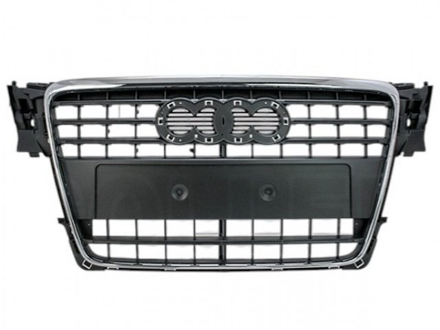 Audi A4 B8 2007.11.01-2012.01.31 utángyártott új hűtődíszrács króm kerettel