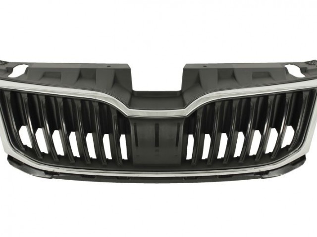 Skoda Octavia III. 2016.10.01-2020.06.15 utángyártott új hűtődíszrács, fekete króm díszléccel