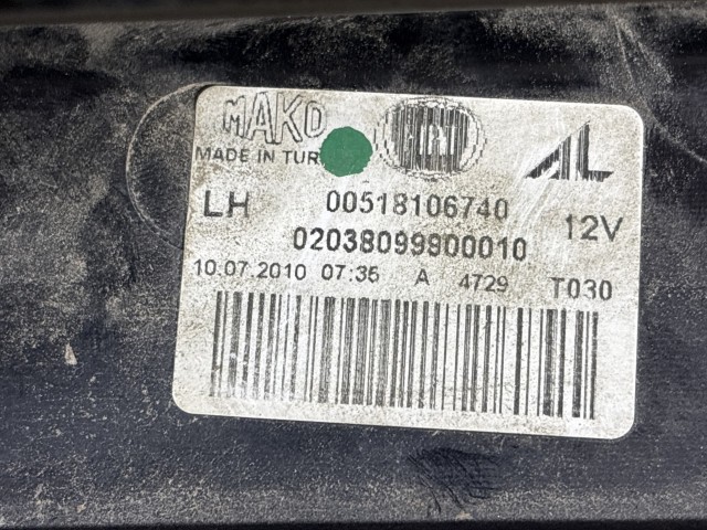212932 Fiat Doblo III.  2009-2015 2009-2015 Lámpa , Fényszóró használt  bal hátsó
