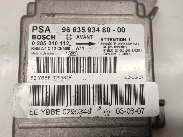 Peugeot 207 légzsák indító elektronika 9663593480