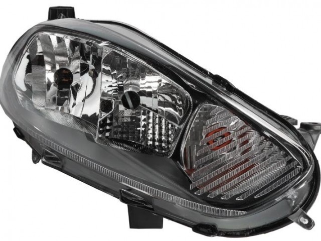 Ford Fiesta 2013.02.01-2017.05.01 utángyártott új jobb első fényszóró H7/H15 fekete h. (motorral) DEPO