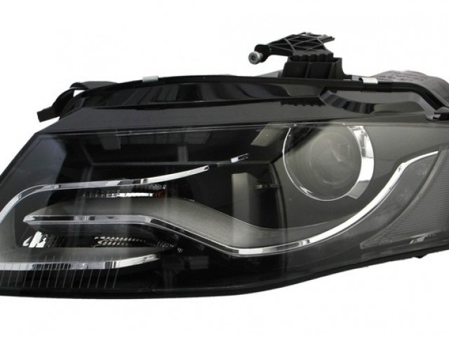 Audi A4 B8 2007-2012 utángyártott új bal első fényszóró  XENON/LED,nap.f.,el.nélk.,(motorral)DEPO