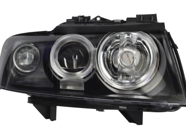 Audi A4 B6 2001.01.01-2004.10.31 utángyártott új jobb első fényszóró H7/H9 fekete ház. S4-hez (motorral)DEPO