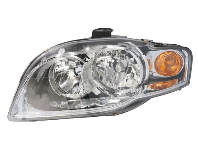 Audi A4 B7 2004.11.01-2007.10.31 utángyártott új bal első fényszóró 2H7 sárga villogós (motorral) DEPO