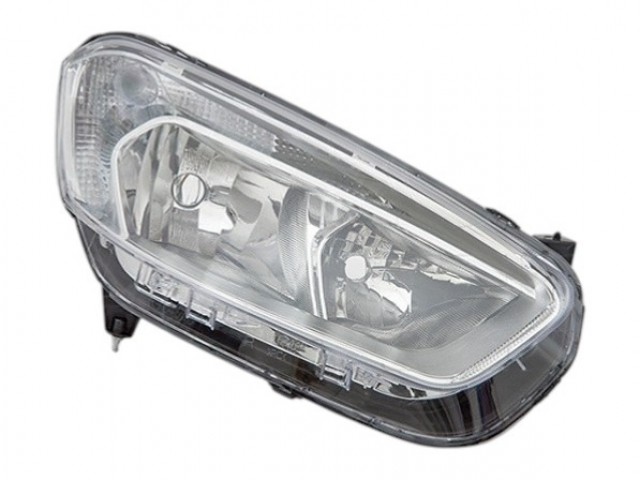 Ford Transit Courier (C4A) 2014.01.01-2018.10.30 utángyártott új jobb első fényszóró H7/H15, króm ház. AYFAR