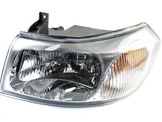 Ford Transit 2000.03.01-2006.03.31 utángyártott új bal első fényszóró H4 belülr. áll.(króm belső házzal) DEPO