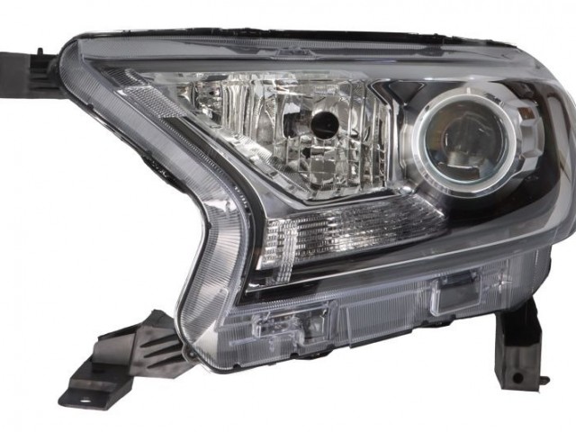 Ford Ranger 2016- utángyártott új bal első fényszóró DE H11/HB3 fek.h. (motoros) DEPO