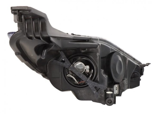 Ford Fiesta 2013.02.01-2017.05.01 utángyártott új bal első fényszóró H7/H1/LED króm ház, projektoros, nap.fény+motor DEPO