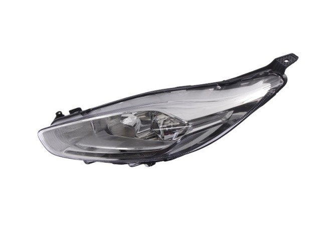 Ford Fiesta 2013.02.01-2017.05.01 utángyártott új bal első fényszóró H7/H1/LED króm ház, projektoros, nap.fény+motorral TYC