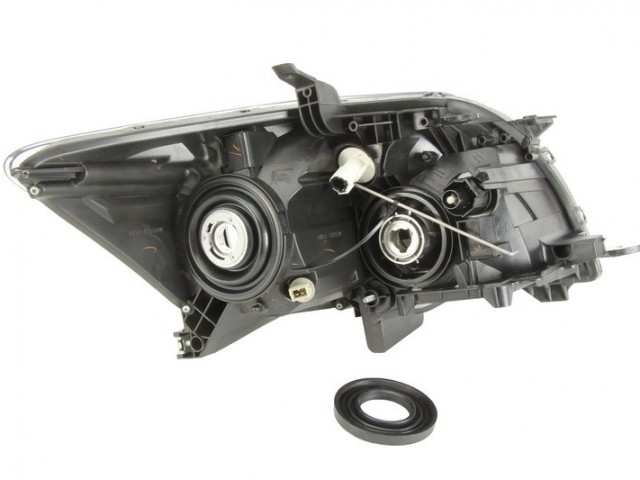 Toyota Auris E15 2007.03.01-2010.02.28 utángyártott új bal első fényszóró H11/HB3 króm házas, I-tip. (motoros) DEPO