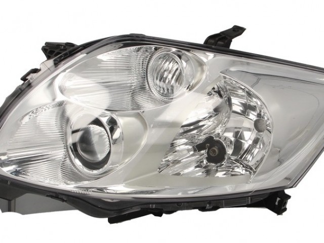Toyota Auris E15 2007.03.01-2010.02.28 utángyártott új bal első fényszóró H11/HB3 króm házas, I-tip.(motorral) DEPO