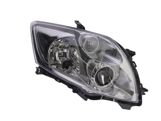 Toyota Auris E15 2007.03.01-2010.02.28 utángyártott új jobb első fényszóró H11/HB3 króm házas, I-tip.(motorral) DEPO