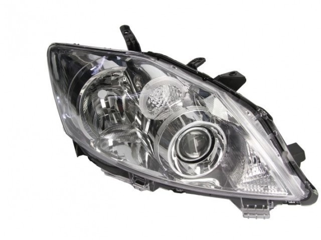 Toyota Auris E15 2010.03.01-2012.08.31 utángyártott új jobb első fényszóró H11/HB3 króm házas Valeo-tip(motoros) TYC
