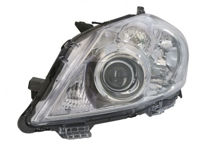 Toyota Auris E15 2010.03.01-2012.08.31 utángyártott új bal első fényszóró H11/HB3 króm házas Valeo-tip (motorral) TYC