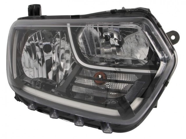 Dacia Duster 2018.01.01-2021.08.30 utángyártott új jobb első fényszóró H7/H1+LED (motorral) TYC