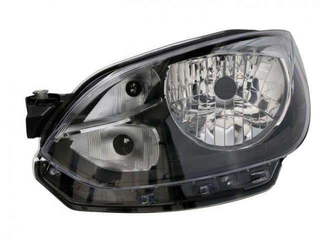 Volkswagen Up 2011.08.01-2016.05.30 utángyártott új bal első fényszóró H4 fekete házas (motoros) DEPO