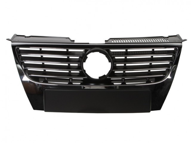 Volkswagen Passat B6 2005.03.01-2010.10.31 utángyártott új díszrács króm-fekete króm díszl. (15cm embl.)