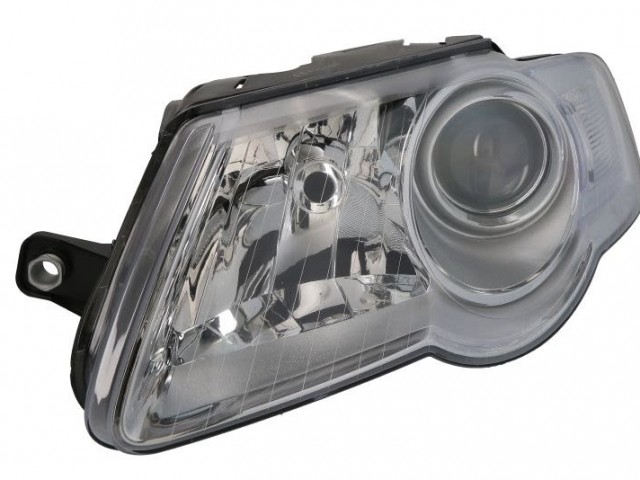 Volkswagen Passat B6 2005.03.01-2010.10.31 utángyártott új bal első fényszóró 2H7 króm házas (Hella típusú) DEPO